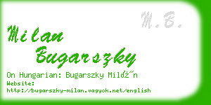 milan bugarszky business card